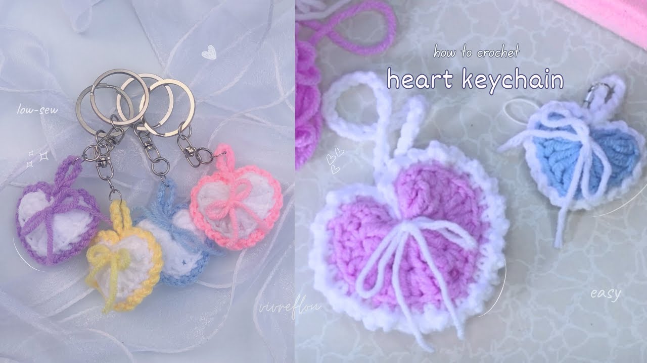 heart keychain crochet tutorial // quick gift idea & beginner friendly project ♡