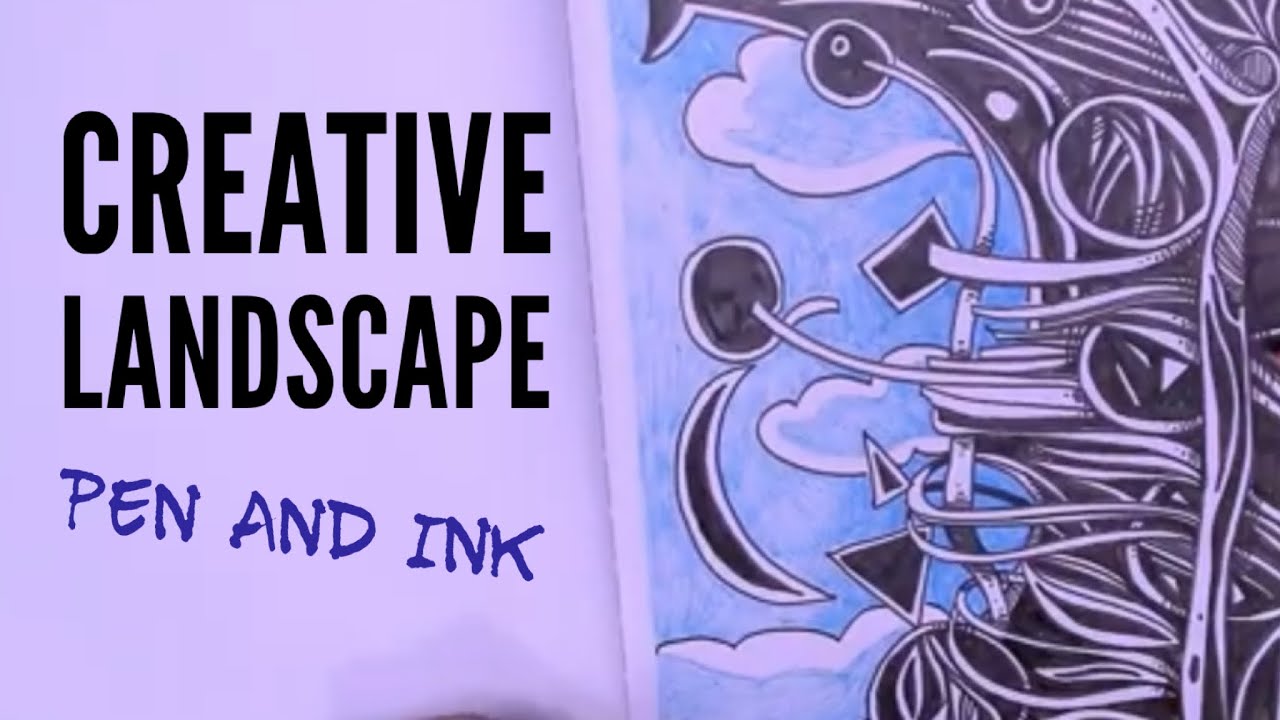 Creative landscape / Free drawing / Pen and Ink / Sketchbook / Sketch / Illustration / Illustrator