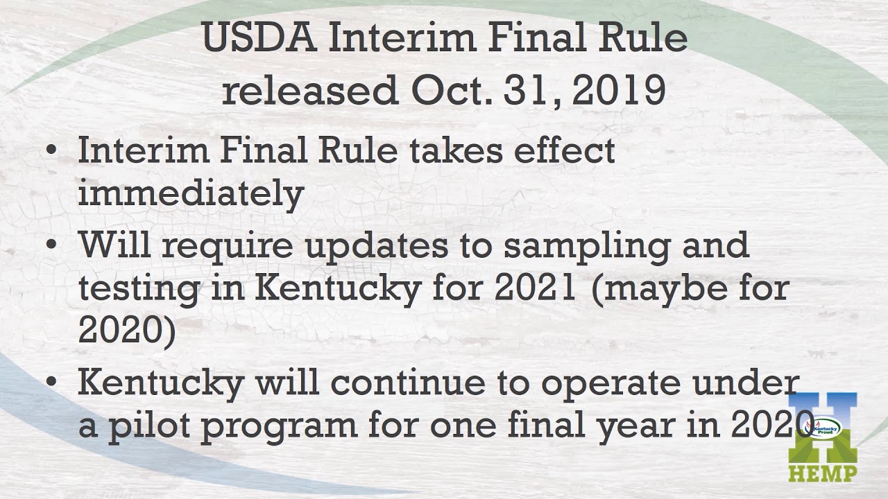 Kentucky Department of Agriculture 2020 Hemp Licensing Program