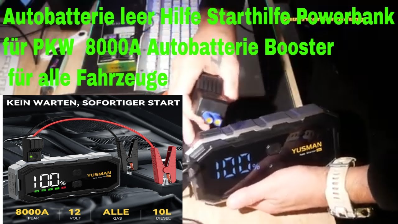 Autobatterie leer Hilfe Starthilfe Powerbank für PKW  8000A Autobatterie Booster für alle Fahrzeuge💯