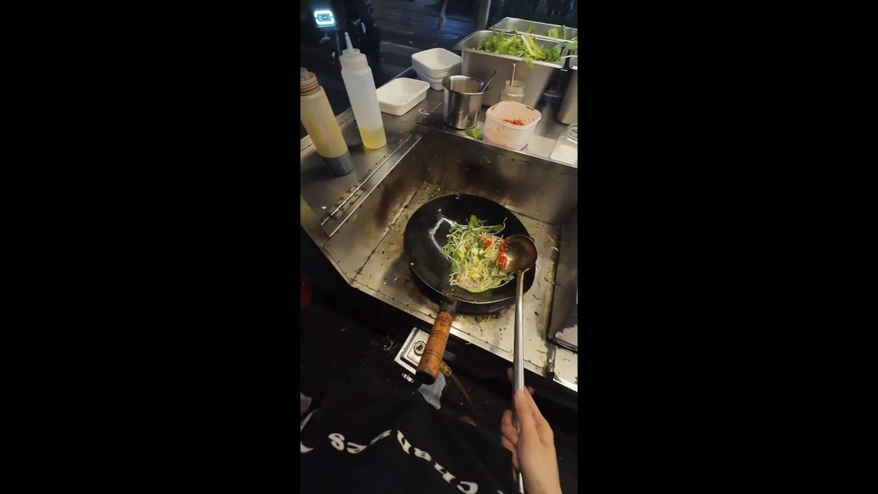 Street Food POV | Real-Time Rice Noodle Cooking with Meat & Veg | Ambient Sounds Only