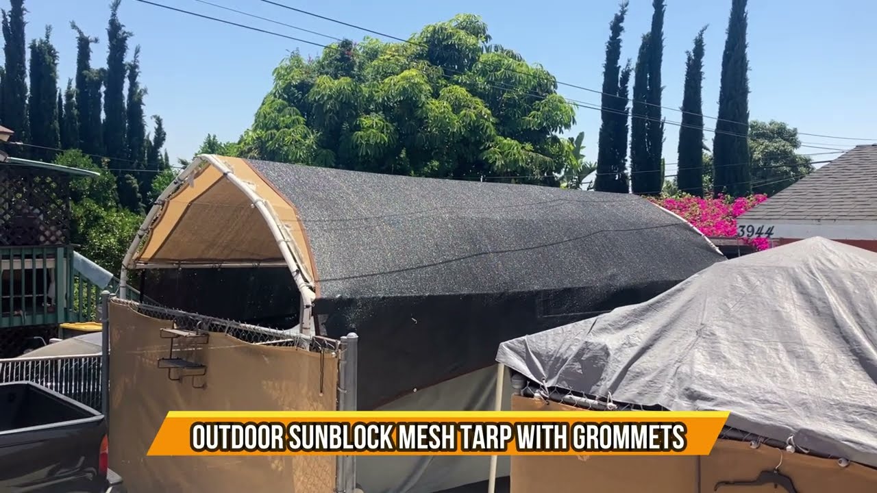 Outdoor Sunblock Mesh Tarp with Grommets