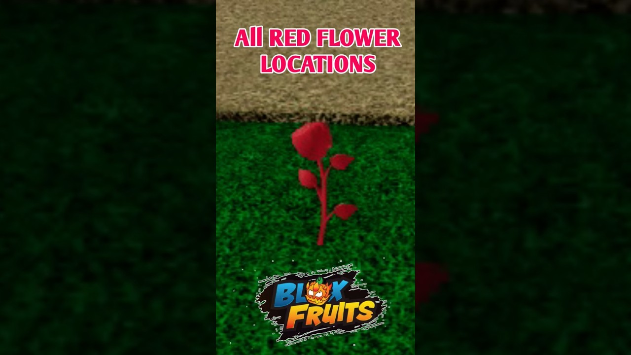 All Red Flower Locations In Blox Fruits| #redflower #bloxfruits #shorts