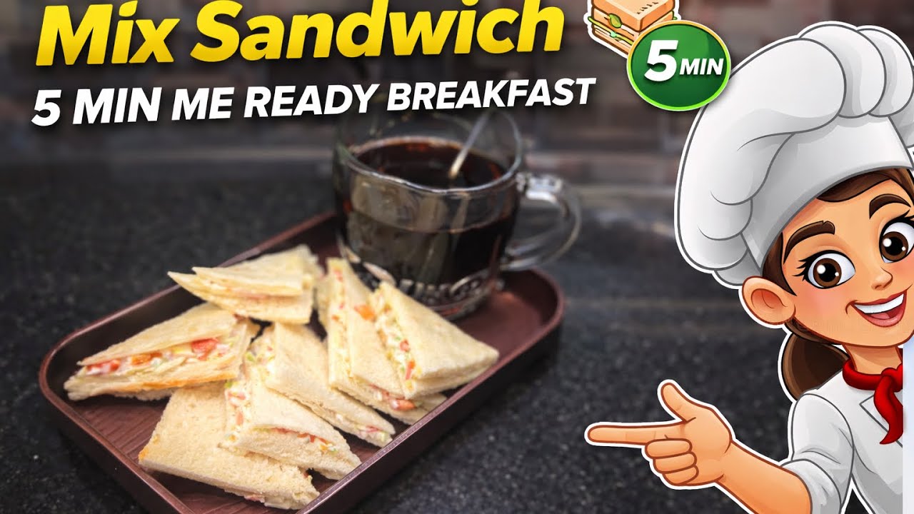 5 min mix vegetable sandwich\Easy morning or evening snack #cooking #foryou #recipe(#mixvegsandwich)