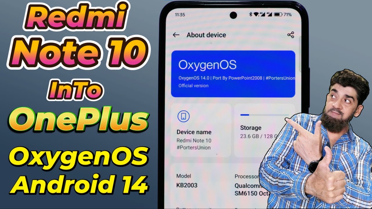 Install OxygenOS 14 OnePlus ROM A14 ON Redmi Note 10 -English-