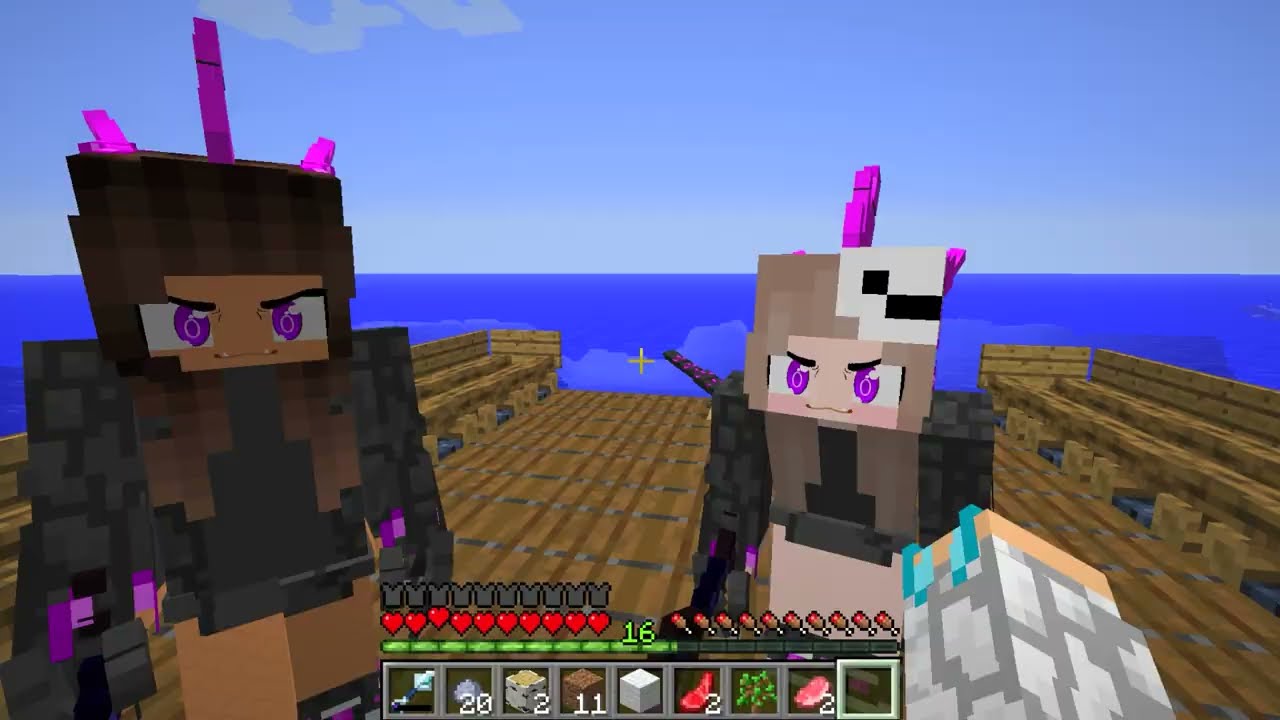 UM GAROTO SHIMO em apenas UMA JANGADA com DUAS GODZILLA no Minecraft!