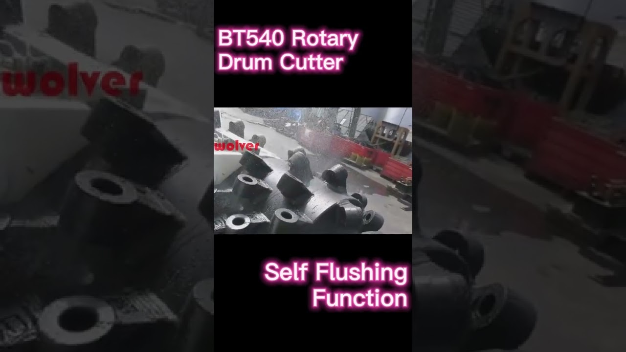 BT540 rotary drum cutter with self-flushing fuction testing