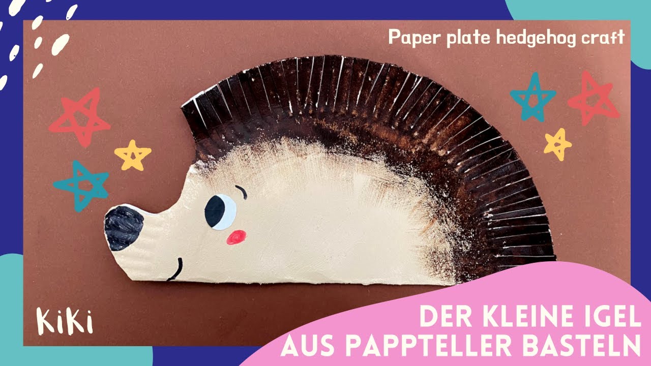 Der kleine Igel aus Pappteller basteln🦔_paper plate hedgehog craft_How to craft a hedgehog
