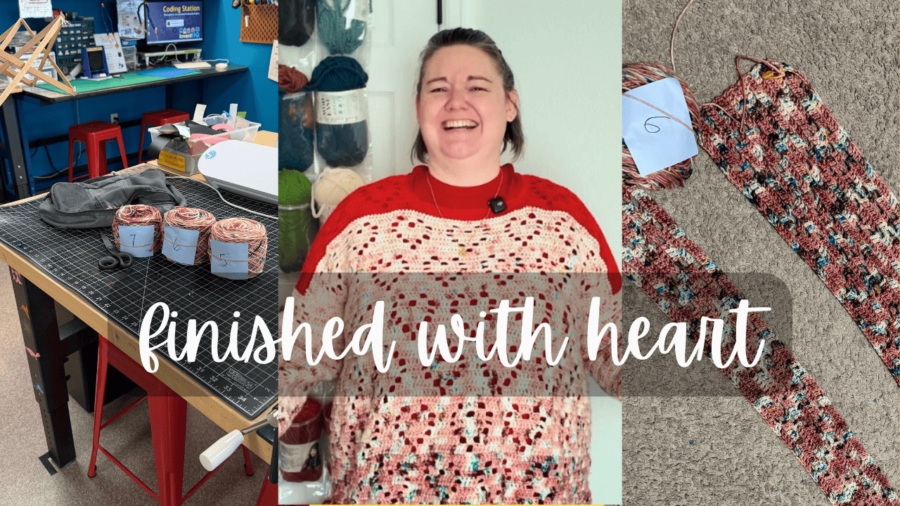 finishing my crochet heart sweater 🧶❤️ color planning, filet crochet, and finishing tips
