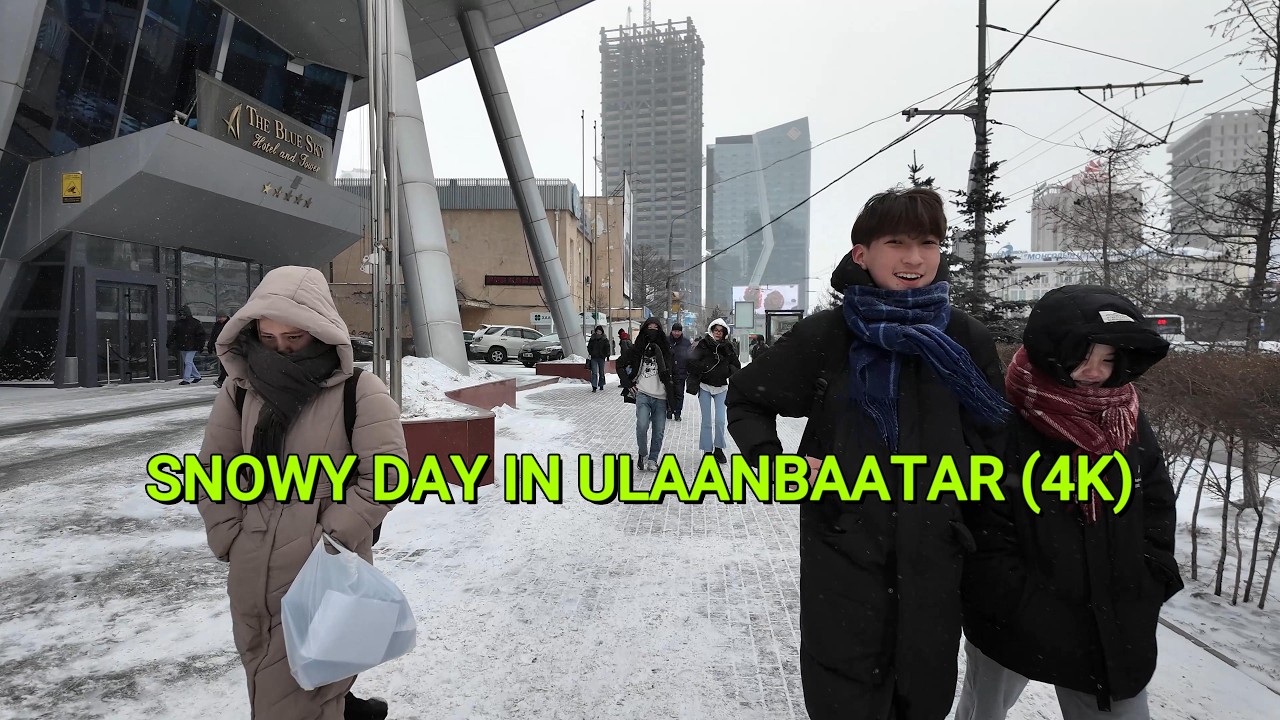 SNOWY DAY IN ULAANBAATAR (4K)