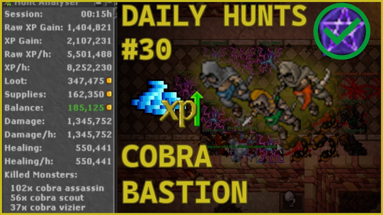 Tibia | Monk 531 | Cobra Bastion | Daily Hunt #30