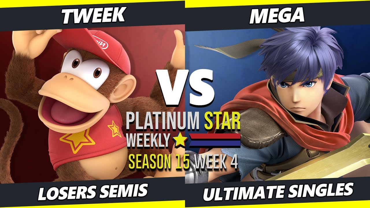 PSW S15:W4 Losers Semis - Tweek (Diddy Kong) Vs. Mega (Ike) SSBU Ultimate Tournament