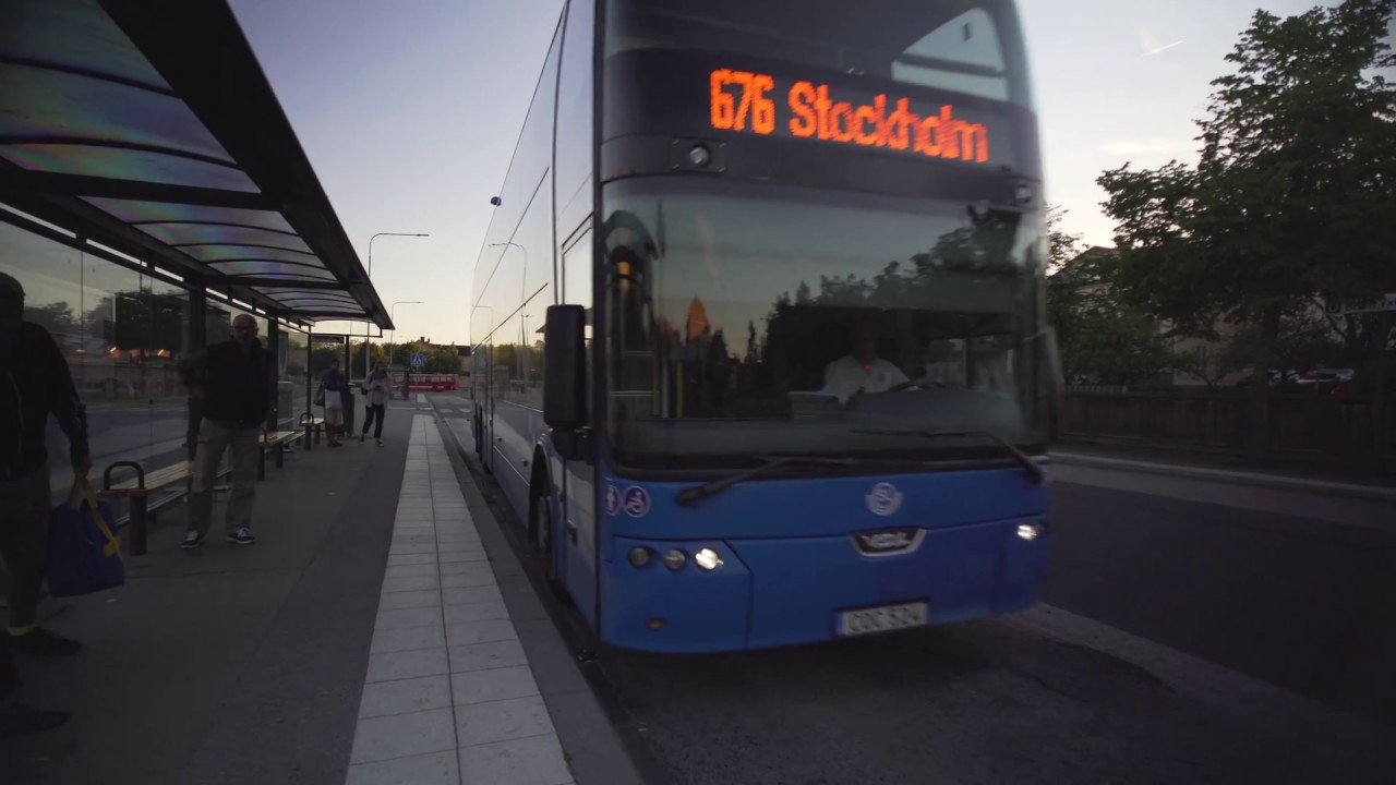Sweden, Stockholm, ride with bus 676 from Norrtälje to Campus Roslagen