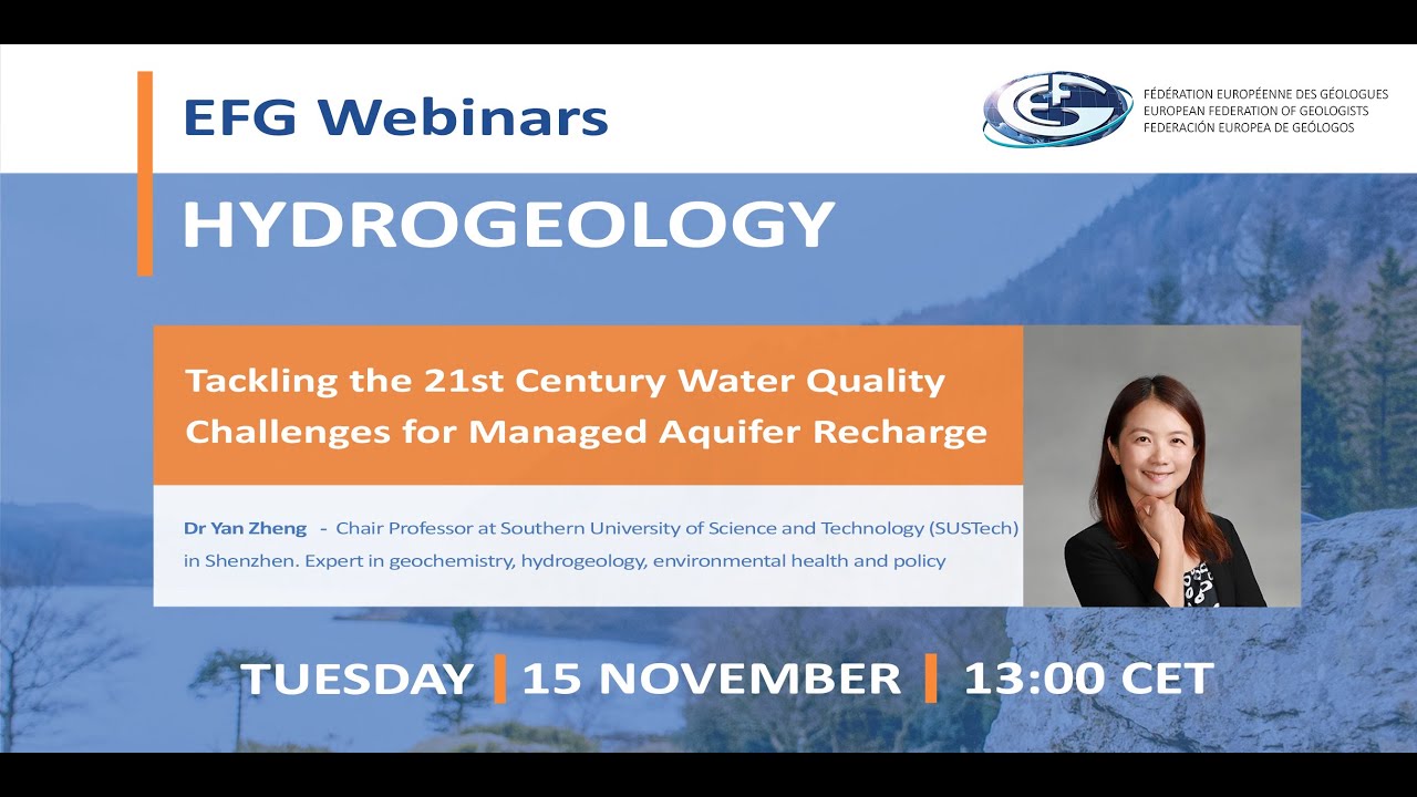 EFG Webinar: Tackling the 21st Century Water Quality Challenges for Managed Aquifer Recharge