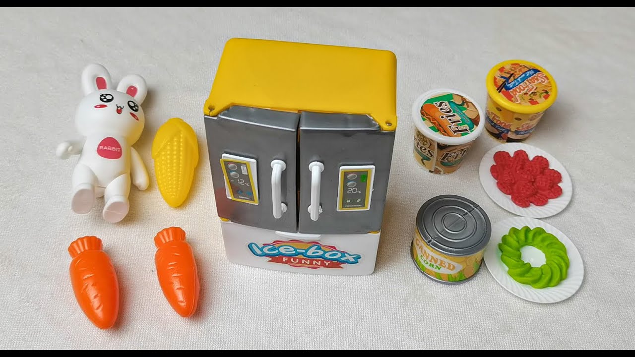 🐶Pink Rabbit Mini Refrigerator Play Set Collection Satisfying with Unboxing Compilation Toys ASMR
