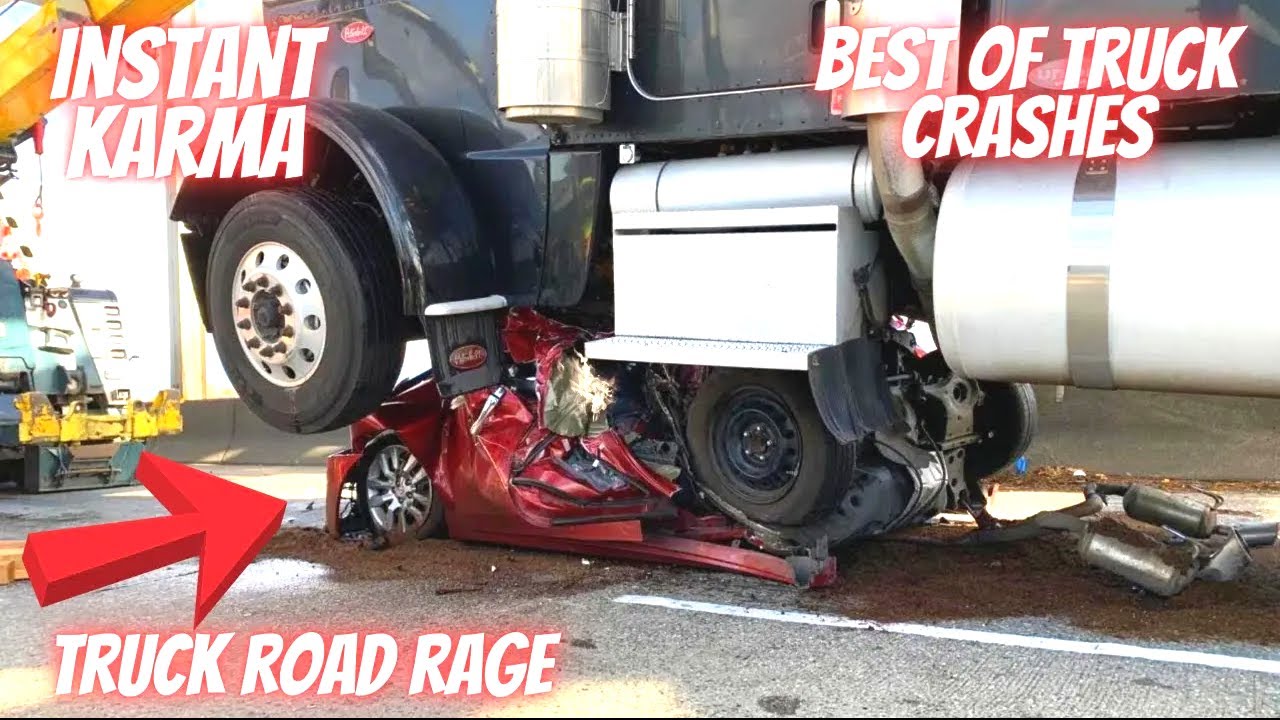 BEST OF TRUCKS #7, TRUCKS CRASHES, ROAD RAGE, BRAKE CHECK, DRIVING FAILS, INSTANT KARMA