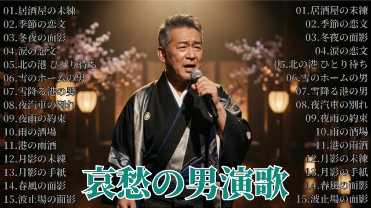 🎵 哀愁の男演歌メドレー | 渋い男声で聴く昭和演歌名曲集