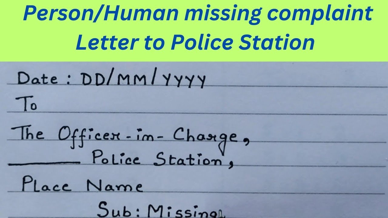 Person Missing complaint letter to the Police Station||Missing Diary To the Police Station