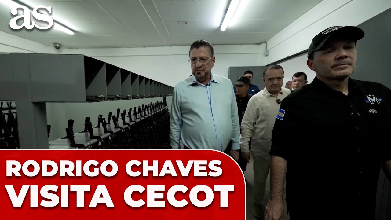 El PRESIDENTE de COSTA RICA Rodrigo Chaves visita la prisión CECOT de EL SALVADOR
