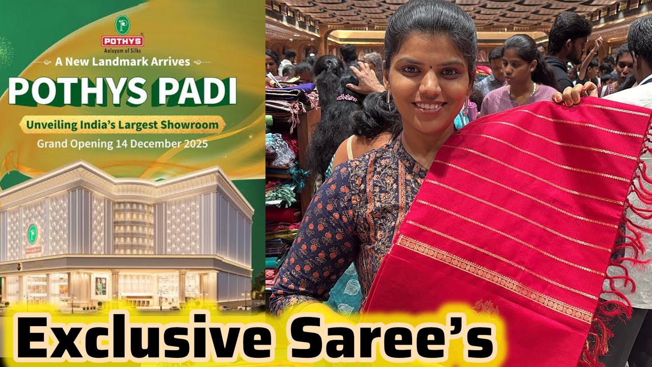 Pothys Padi NEW Store Opening 🛍️ Silk Saree Collections Haul 2025 😍| Chennai