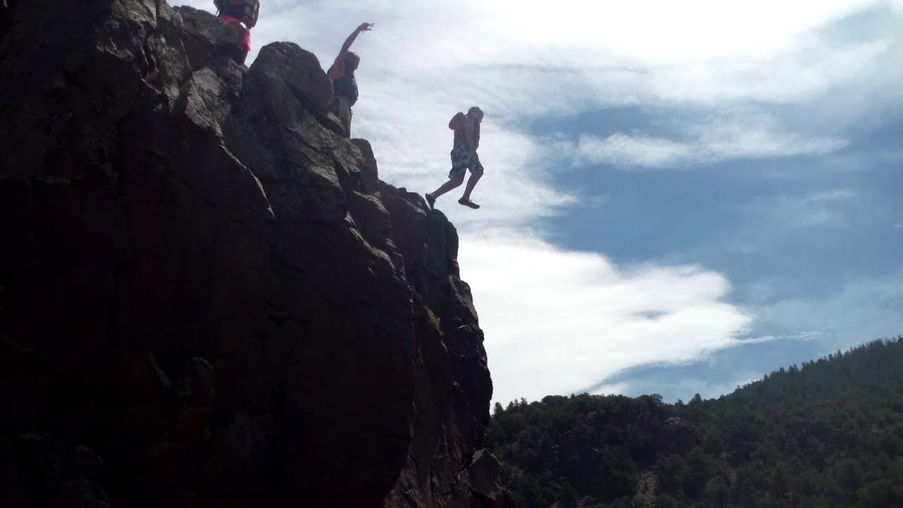 Cliff Jumping into the Colorado River!  Summer 2013