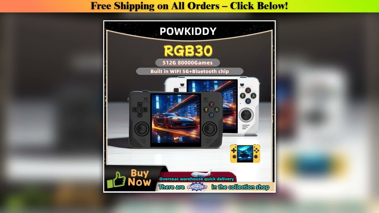 POWKIDDY RGB30 Portable Handheld Game Console 4 Inch Ips Screen Built-in WIFI RK3566 Open-Source