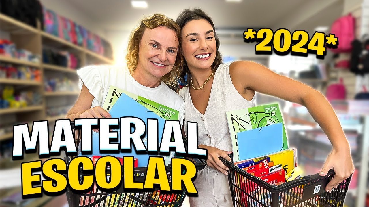 COMPRANDO MATERIAL ESCOLAR DOS MEUS FILHOS!!! 2024 | Amanda Lunelli