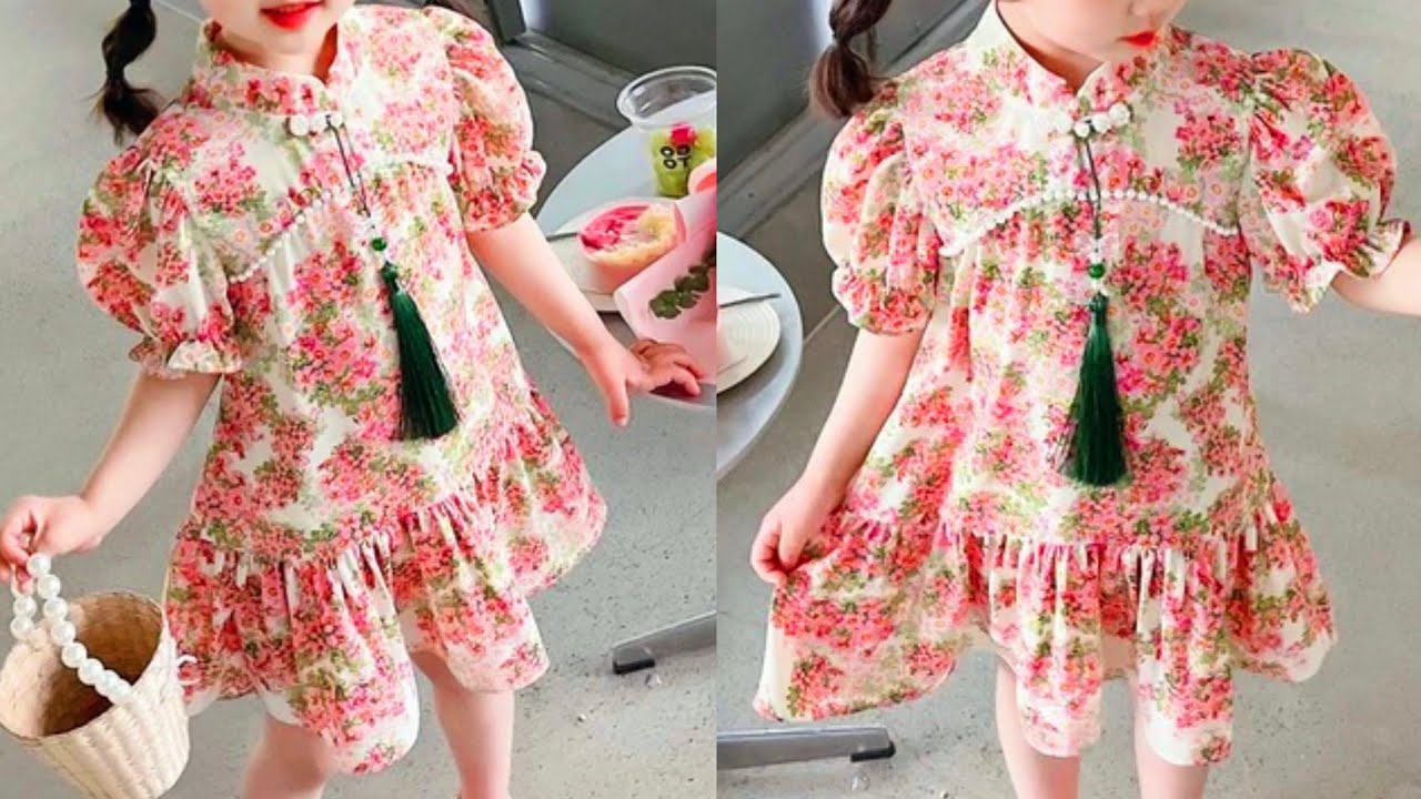 Beautiful Trendy A-Line Baby Frock Cutting and Stitching | DIY Very Easy Baby Frock For Beginners