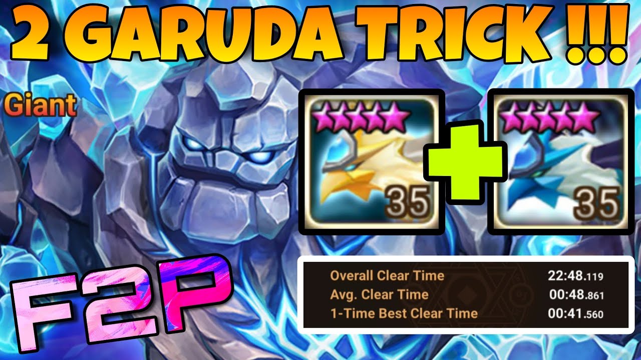 DOUBLE LOW LVL GARUDA TRICK !!! GIANT ABYSS HARD TEAM SUMMONERS WAR