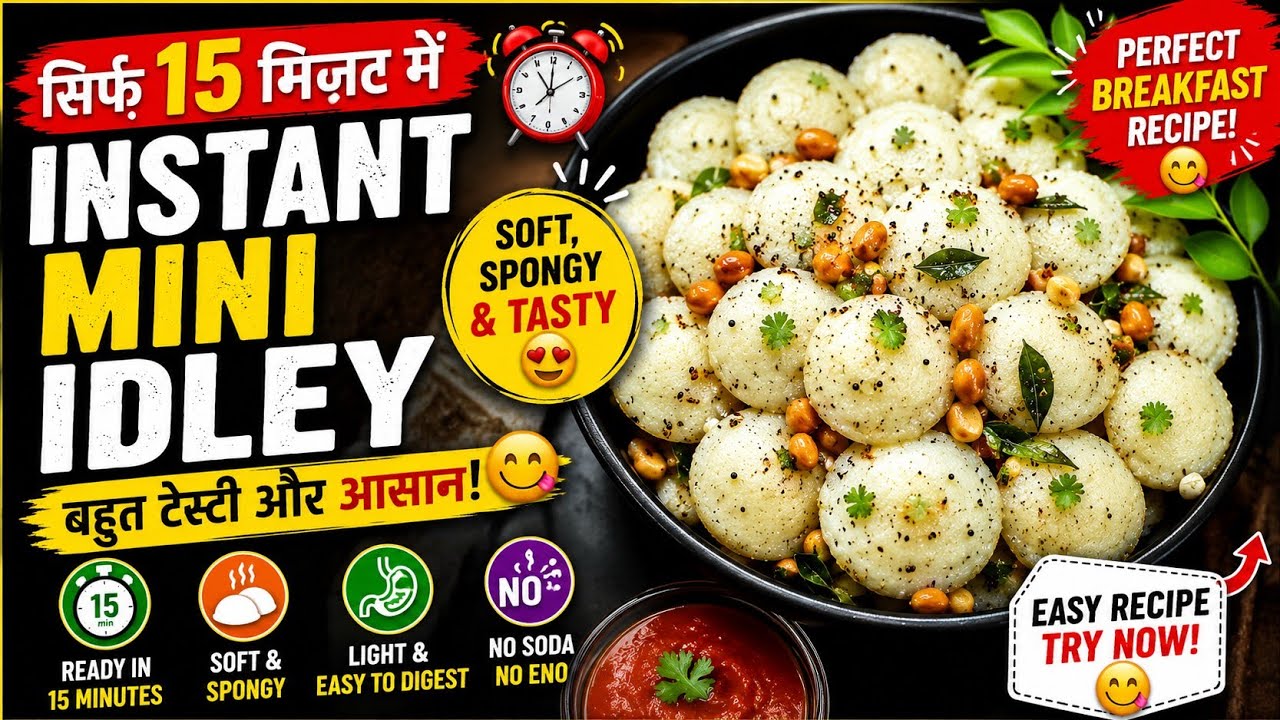 मिनी इडली। instant suji idli recipe lसूजी की इडली कैसे बनाते हैंll