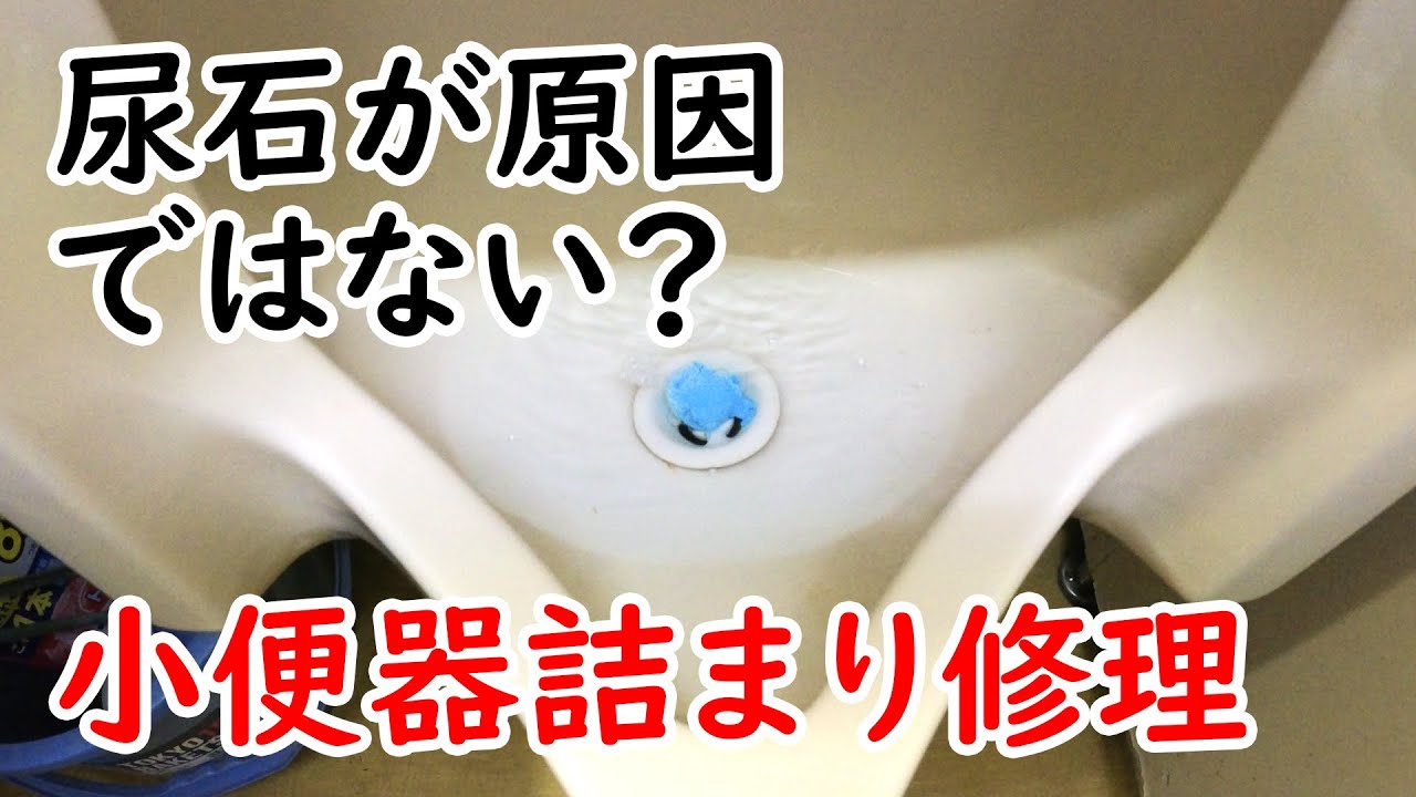 【閲覧注意】小便器の流れが悪い原因は男性の「あれ」が原因。尿石以外でも詰まります。