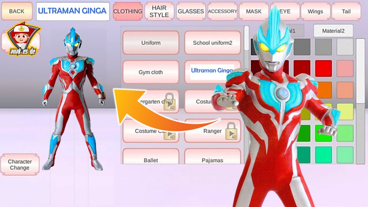 Ada Karakter Baru ULTRAMAN GINGA di Sakura School Simulator  @Anak eS De  #sakuraschoolsimulator