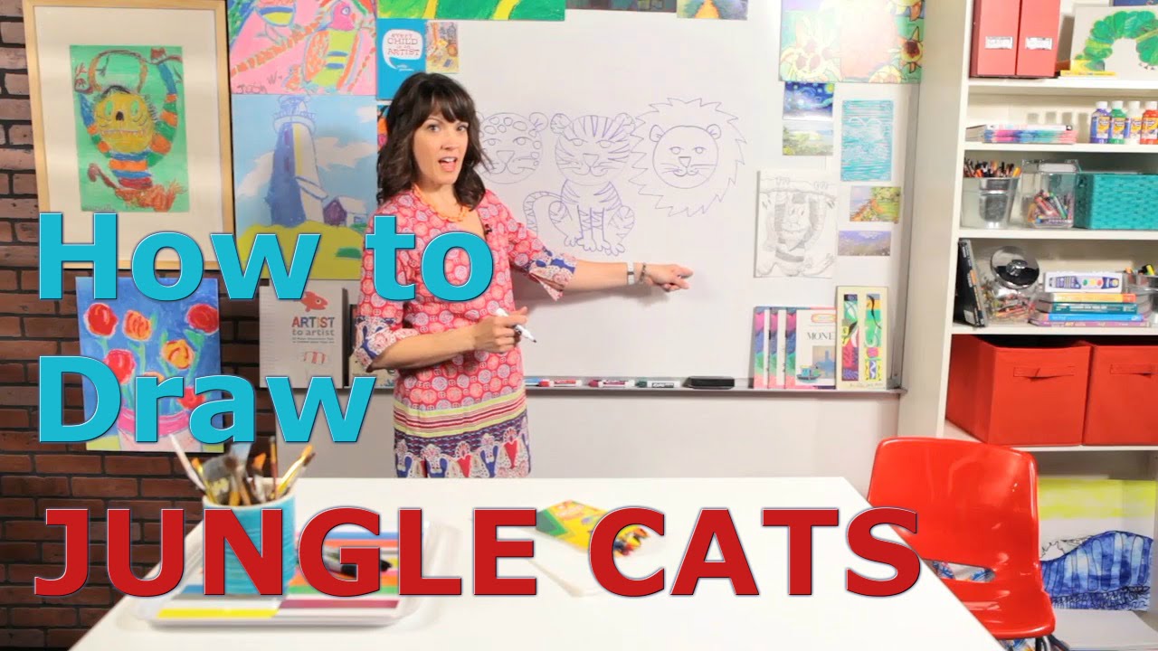 How To Draw Jungle Cats - Great Artist Mom - Guided Drawing
