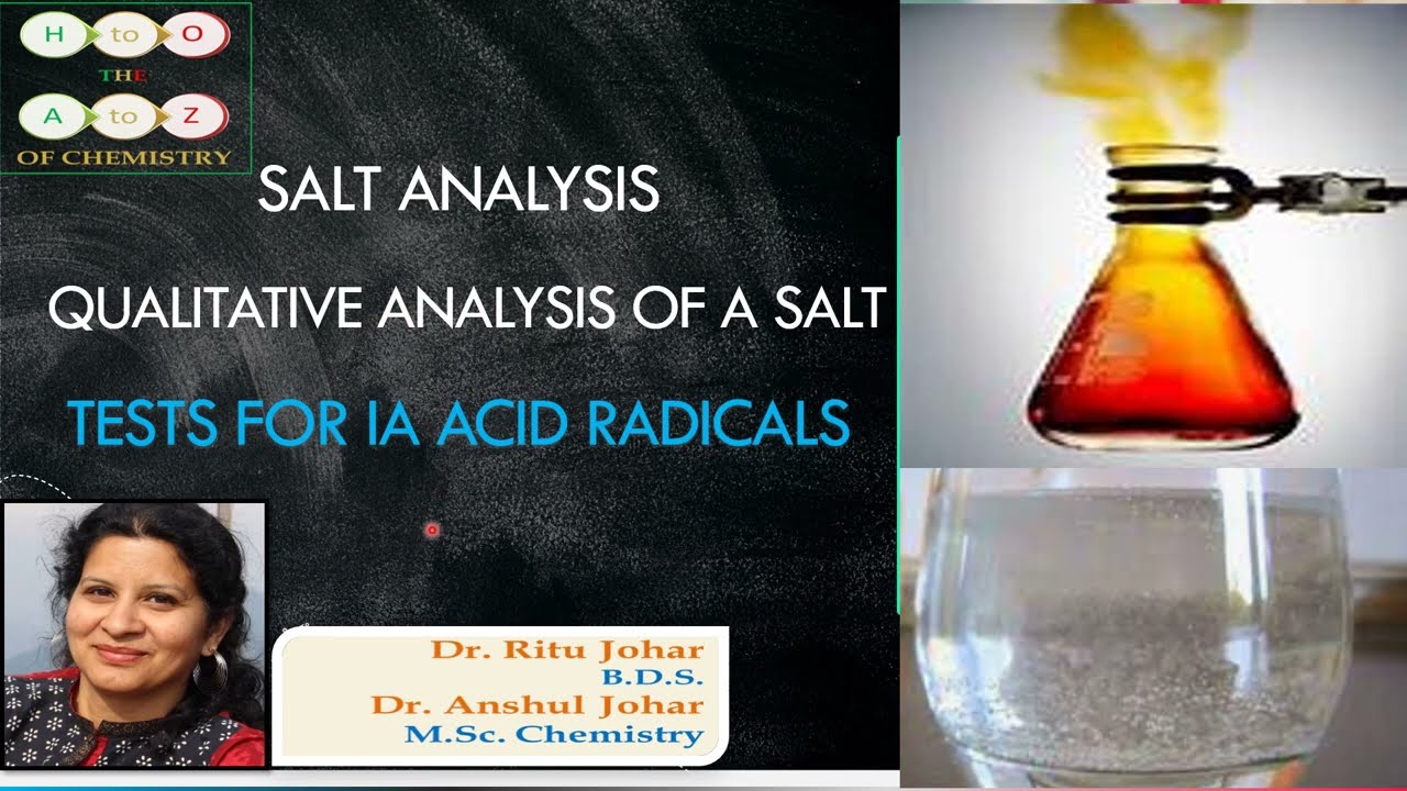 Salt Analysis/JEE Adv. and Mains/ Tests for Acid Radicals/ Tests with Dil. Acids/ H to O Chemistry