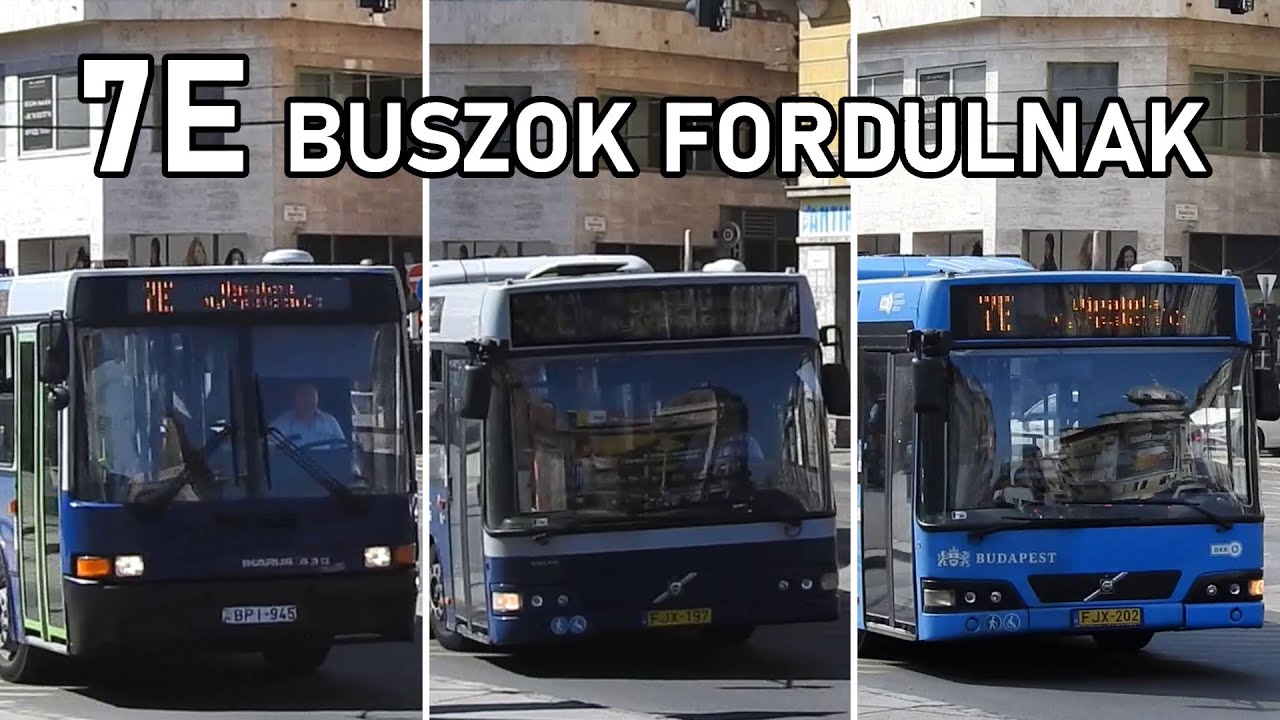 7E volúció a Blaha Lujza téri fordulóban | Ikarus 435 - Volvo 7700A