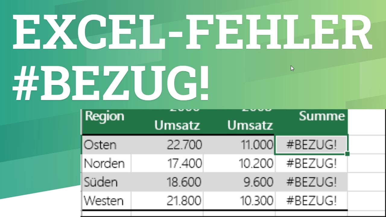 Excel Fehler Bezug