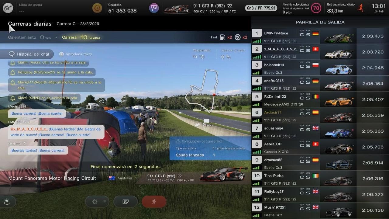 Gran Turismo 7 🤦‍♂️Carrera diaria C  Porsche 911 GT3 R (992)  Mount panorama