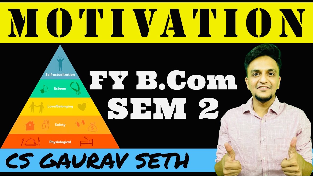 MOTIVATION | FY B.Com ( SEM 2) | VNSGU | CS Gaurav Seth |