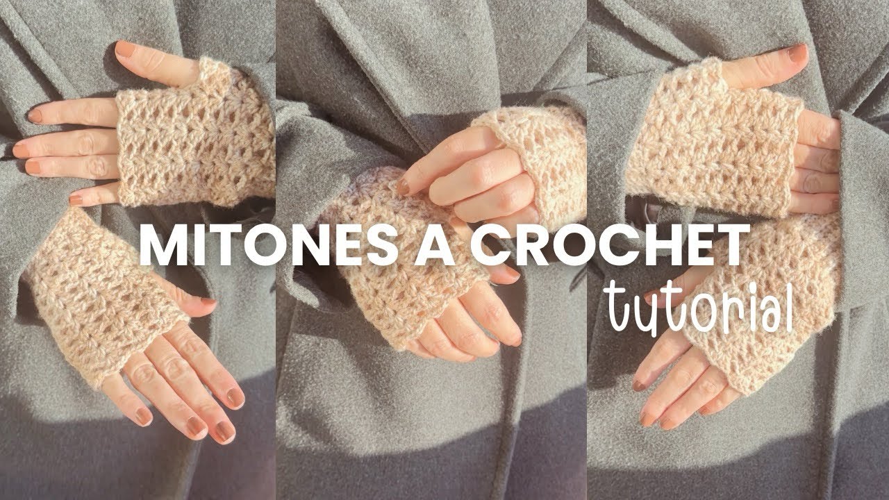 Mitones o guantes sin dedos a crochet ✨ LA tendencia del momento | Tutorial fácil