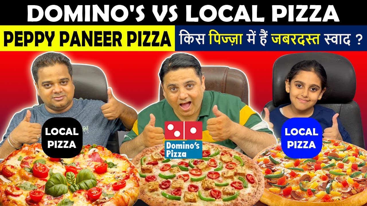 Dominos vs Local Brand ! Domino's Peppy Paneer Pizza ! Pizza Comparison Domino's India Pizza Review