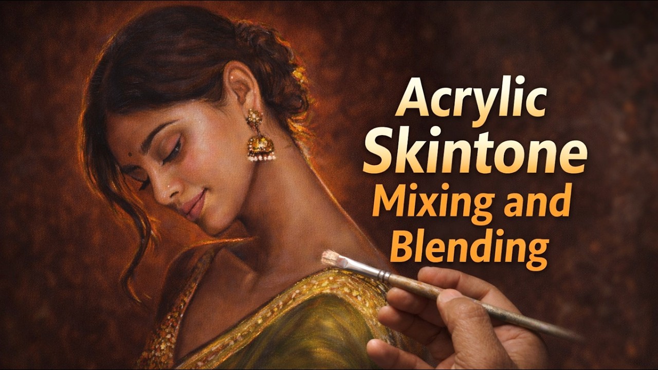 Realistic Acrylic Portrait Painting | Skin Tone Mixing and Blending Techniques by Debojyoti Boruah