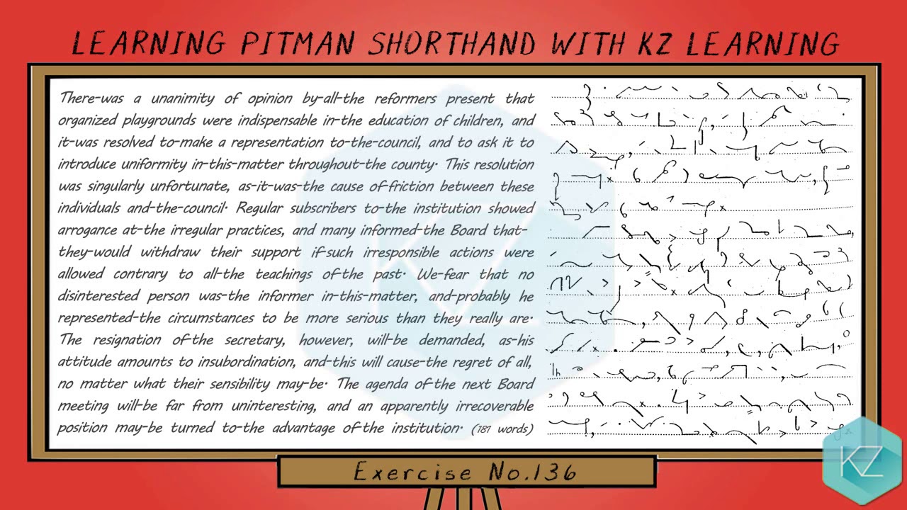 Exercise No.136 @ 80 WPM - Pitman Shorthand Dictation - KZ Learning