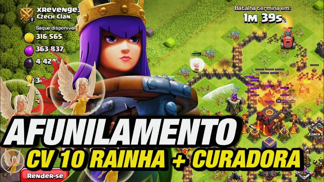FACIL! APRENDA COMO FAZER AFUNILAMENTO NO ATAQUE USANDO RAINHA E CURADORA CV 10 ATUALIZADO 2023!!!