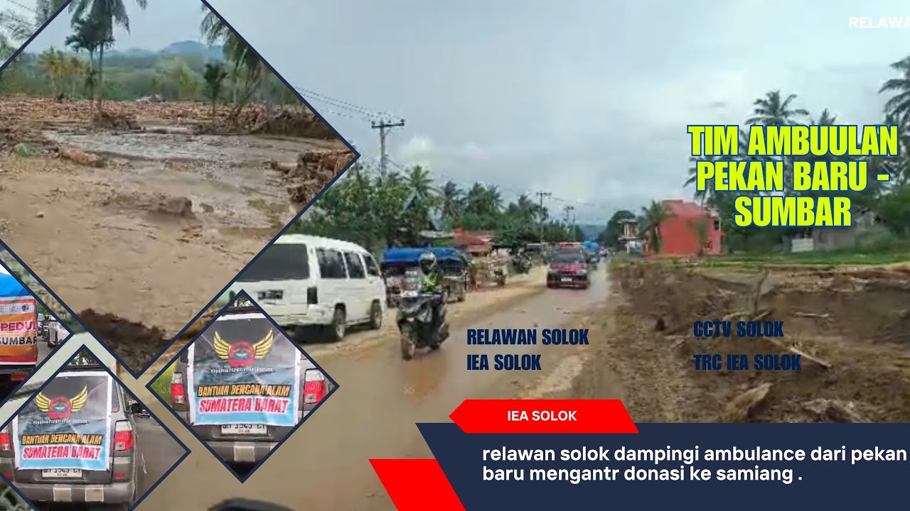 TIM RELAWAN SOLOK BANTU PENDAMPINGAN AMBULANCE PKU MENUJU LOKASI BANJIR DI SANIANG BAKA SOLOK SUMBAR
