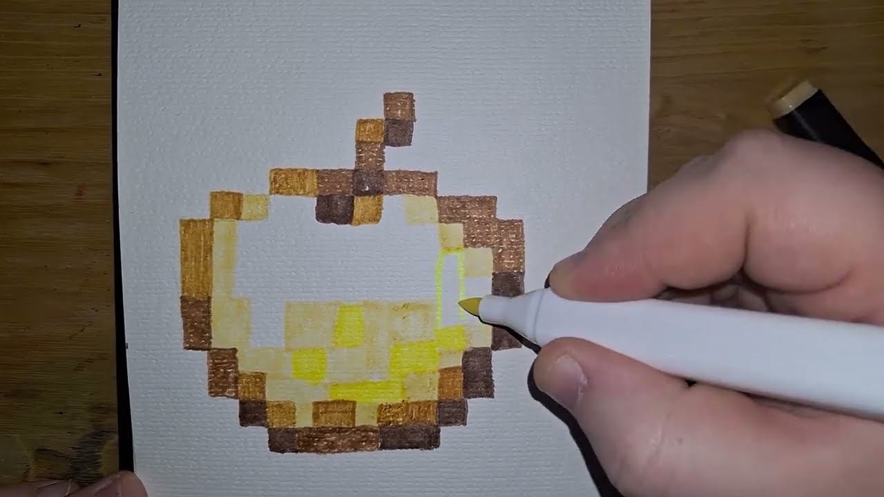 Golden Apple 🍎✨ | Minecraft Crtež (Traditional Drawing)