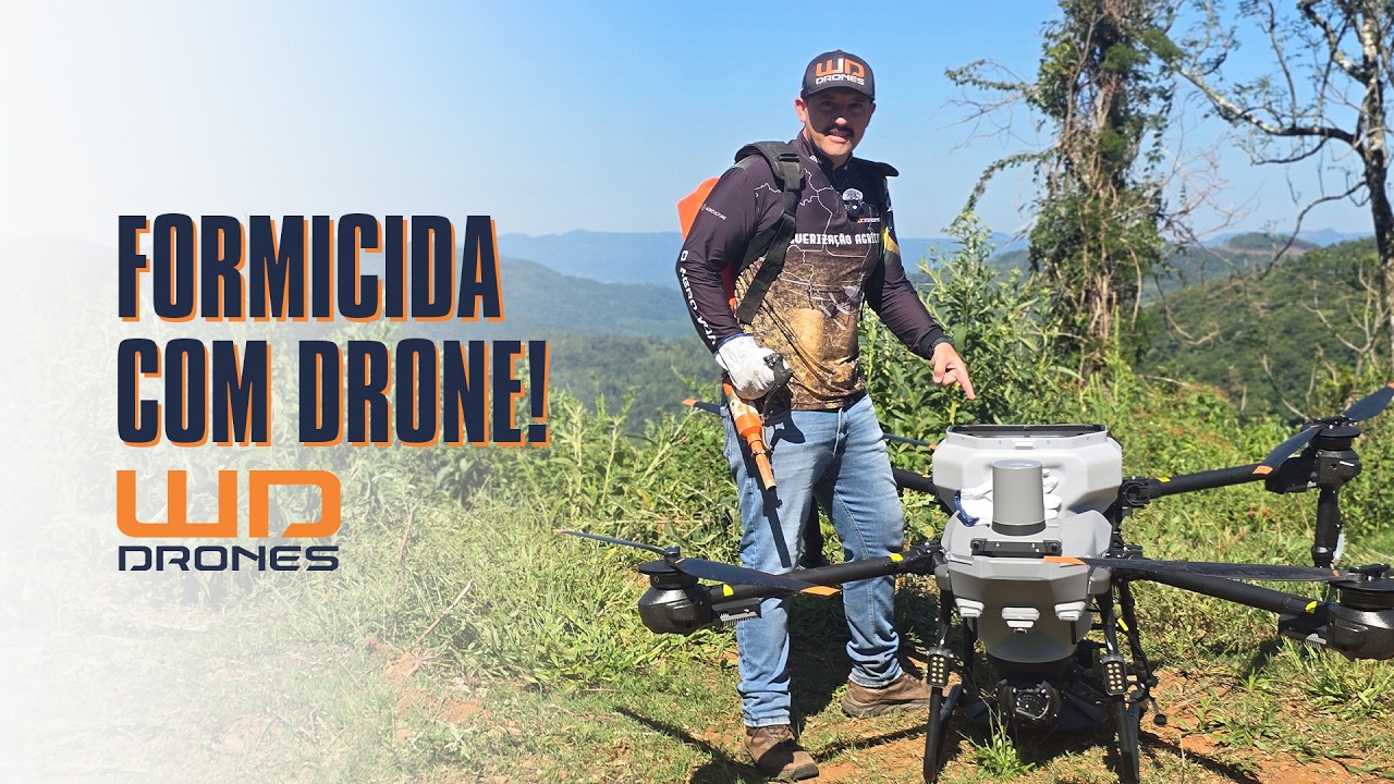 Combatendo formigas com DRONE AGRÍCOLA no reflorestamento (DJI Agras em ação)