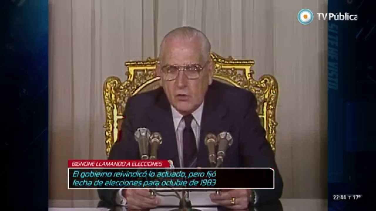 Archivo histórico - Bignone llamando a elecciones (1983)