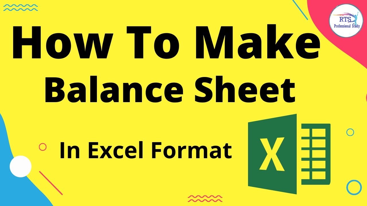 How to prepare Balance sheet | Balance sheet in Excel Format for ITR Income Tax Return