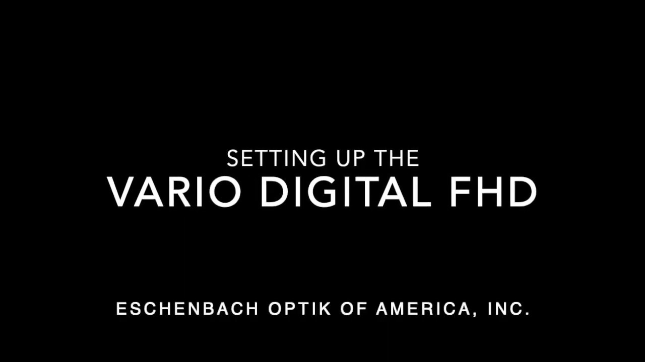Setting up the Vario Digital FHD