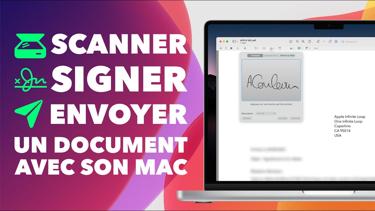 Scanner, signer et envoyer un document PDF par e-mail sur Mac
